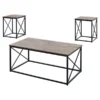 Monarch Specialties Dining Table - 36"X 60" / Dark Taupe / Black Metal