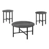 Monarch Specialties Table Set - 3Pcs Set / Black Reclaimed Wood / Black Metal