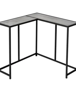 Monarch Specialties ACCENT TABLE - 36"L / GREY / BLACK CORNER CONSOLE