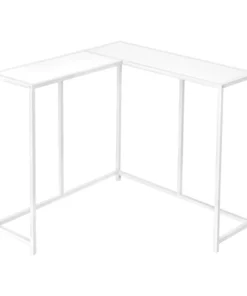 Monarch Specialties ACCENT TABLE - 36"L / WHITE / WHITE CORNER CONSOLE
