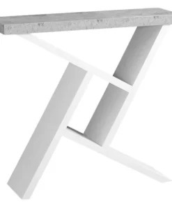 Monarch Specialties ACCENT TABLE - 36"L / WHITE / CEMENT-LOOK HALL CONSOLE