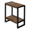 Monarch Specialties ACCENT TABLE - BROWN RECLAIMED WOOD-LOOK / BLACK METAL