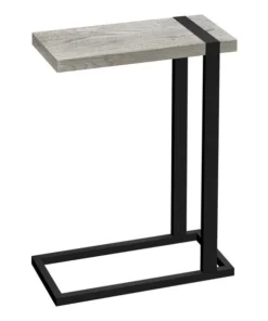 Monarch Specialties ACCENT TABLE - GREY RECLAIMED WOOD-LOOK / BLACK METAL