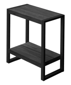Monarch Specialties ACCENT TABLE - BLACK RECLAIMED WOOD-LOOK / BLACK METAL