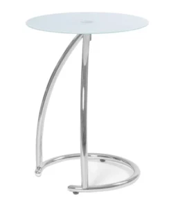 Monarch Specialties 17.75 W, 23.25 H, Metal, Glass, Tempered Glass Top, Chrome