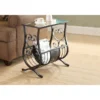 Monarch Specialties Accent Table - Satin Black Metal With Tempered Glass