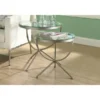 Monarch Specialties Nesting Table - 2Pcs Set / Silver With Tempered Glass