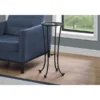 Monarch Specialties Accent Table - Hammered Black Metal With Tempered Glass