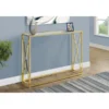 Monarch Specialties Accent Table - 42"L / Gold Metal With Tempered Glass