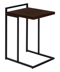 Monarch Specialties ACCENT TABLE - 25"H / ESPRESSO / BLACK METAL