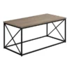 Monarch Specialties 40.5 W, 18 H, Particle Board, Metal Top, Dark Taupe