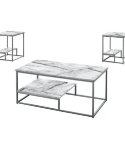 Monarch Specialties 42.25 W, 18 H, Particle Board, Metal Top, White