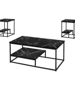 Monarch Specialties 42.25 W, 18 H, Particle Board, Metal Top, Black