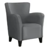 Monarch Specialties Accent Chair, Grey Leather-Look Fabric