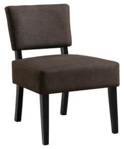 Monarch Specialties Accent Chair, Dark Brown Fabric