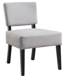 Monarch Specialties Accent Chair, Light Grey Fabric