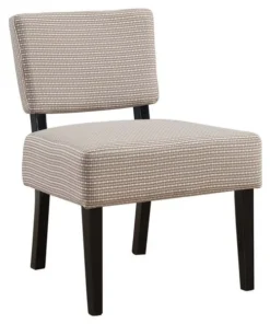 Monarch Specialties Accent Chair - Light / Dark Taupe Abstract Dot Fabric