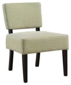 Monarch Specialties Accent Chair - Light / Dark Green Abstract Dot Fabric