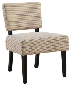 Monarch Specialties Accent Chair - Gold / Grey Abstract Dot Fabric