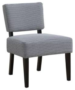Monarch Specialties Accent Chair, Light, Dark Blue Abstract Dot Fabric