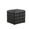 Monarch Specialties Ottoman, Black Leather-Look Fabric