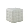 Monarch Specialties Ottoman, White Leather-Look Fabric