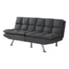 Monarch Specialties FUTON - SPLIT BACK CONVERTIBLE SOFA / GREY FABRIC