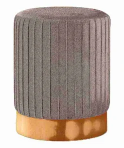 Monarch Specialties OTTOMAN - GREY VELVET / GOLD METAL BASE