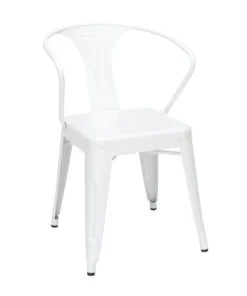 Ofm White Metal Arm Chair, PK4