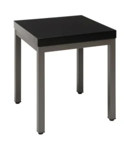 Ofm Modern Side Table, Black Frame, Black Top