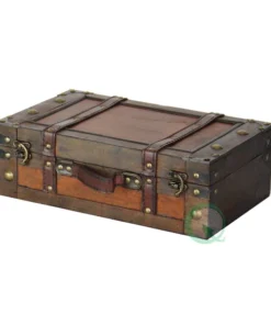 Vintiquewise Old Style Suitcase With Straps, Small