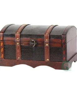 Vintiquewise Leather Wooden Chest