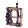 Vintiquewise Rustic Wooden Wine Rack with Glass Holder, 8 Bottle Decorative Wine Holder