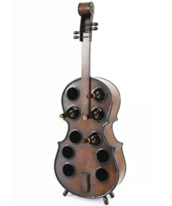 Vintiquewise Wooden Violin Shaped Wine Rack, 10 Bottle Decorative Wine Holder