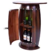 Vintiquewise Wooden Wine Barrel Console, Bar End Table Lockable Cabinet