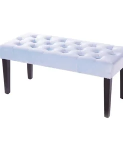 Fabulaxe Velvet Tufted Modern Ottoman Coffee Table Bench, Azure