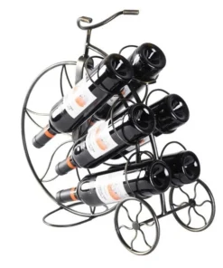 Vintiquewise Vintage Decorative Metal Bicycle 6 Bottle Countertop Tabletop Wine Holder