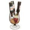 Vintiquewise Vintage Decorative Metal Wire Goblet Shaped Freestanding Wine Bottle and Cork Holder
