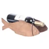 Vintiquewise Wooden Fish Shaped Vintage Decorative Single Bottle Wine Holder