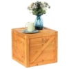 Vintiquewise Square Decorative Wooden Chest Trunk - Large