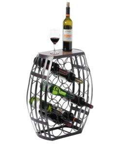 Vintiquewise Barrel Shaped 22 Bottles Decorative Table Wine Rack Storage