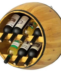 Vintiquewise Wooden Hanging Wine Barrel Wine Rack