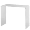 Fabulaxe Rectangular Bent Acrylic Modern Waterfall Home Office Desk, Clear Console Table