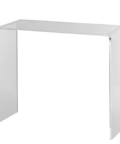 Fabulaxe Rectangular Bent Acrylic Modern Waterfall Home Office Desk, Clear Console Table