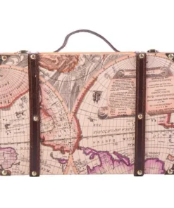 Vintiquewise Old World Map Suitcase