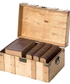 Vintiquewise Natural Wooden Style Trunk with Handles, Small