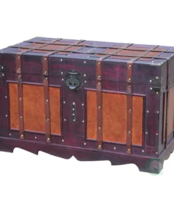 Vintiquewise Large Antique Style Steamer Trunk, Decorative Storage Box