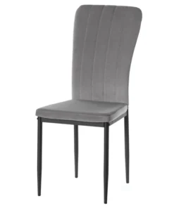Fabulaxe Gray Modern And Contemporary Tufted Velvet Upholstered Accent Dining Chair