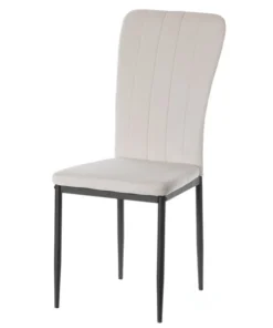 Fabulaxe Beige Modern And Contemporary Tufted Velvet Upholstered Accent Dining Chair
