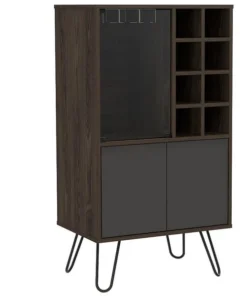 Sego Lily Aster Bar Cabinet in Walnut